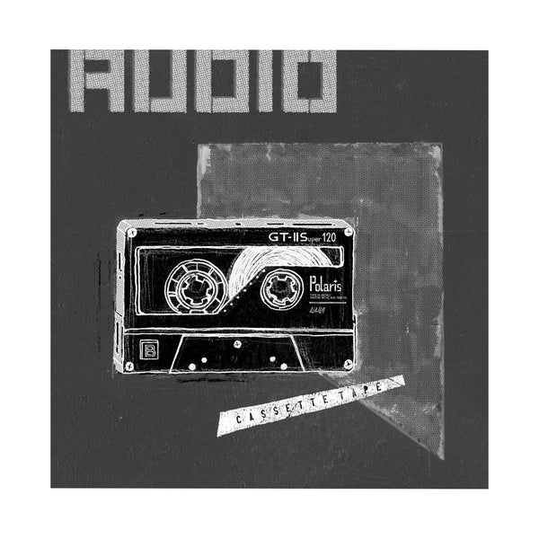 Cassette Tape II by Alarm a Hand Embellished Textured Canvas