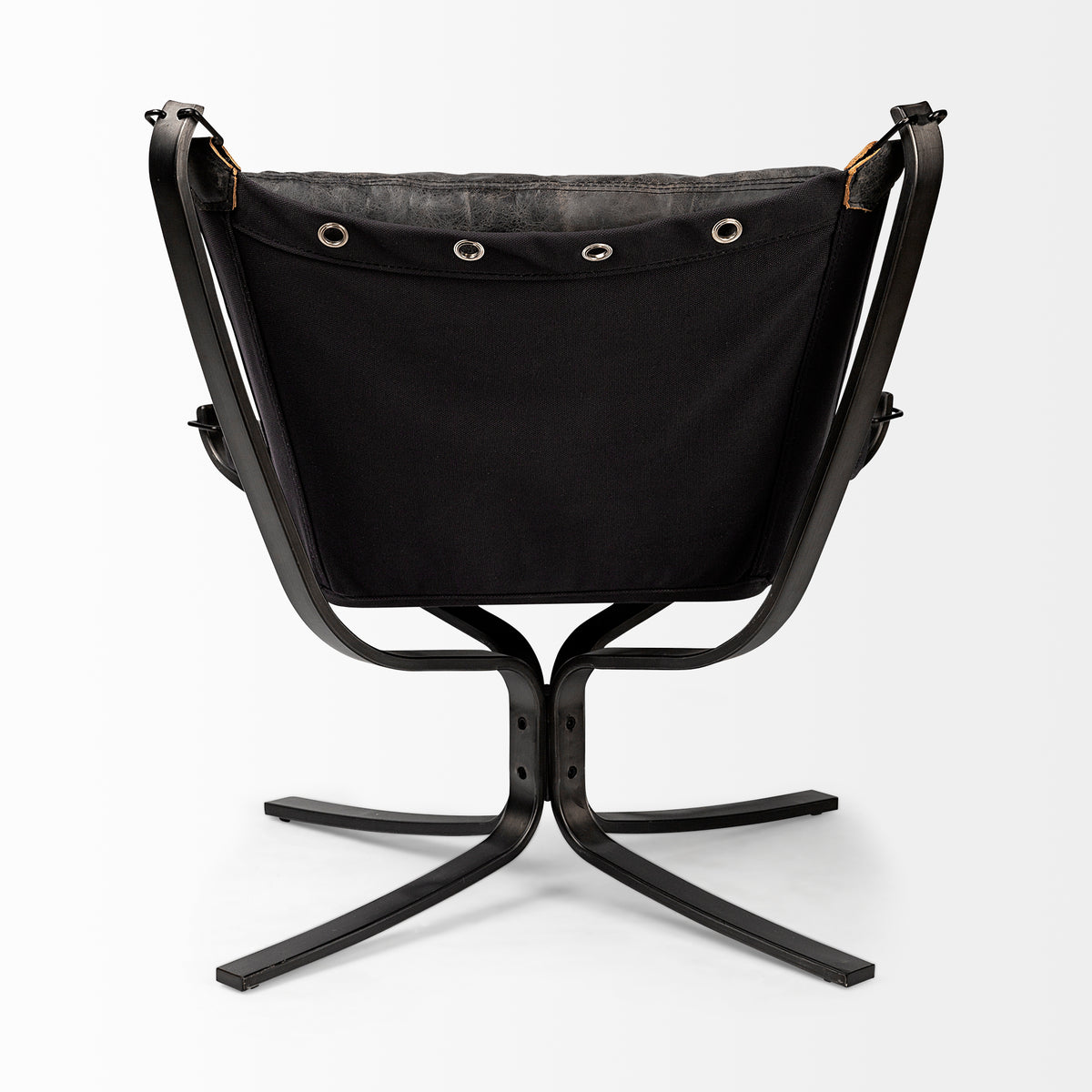 Colarado Black Leather Cushions w/ Black Metal Frame Sling-Style Accent Chair from Mercana - Luna Furniture