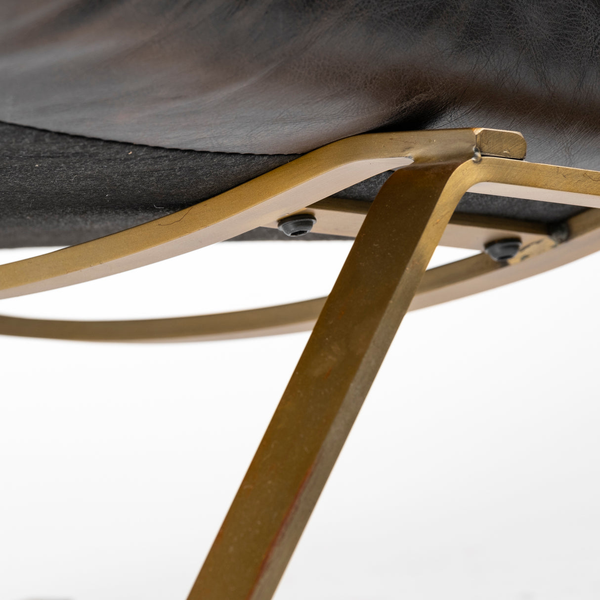 Flavelle II Black Leather Cushion Seat and Solid Iron Base Accent Chair from Mercana - Luna Furniture