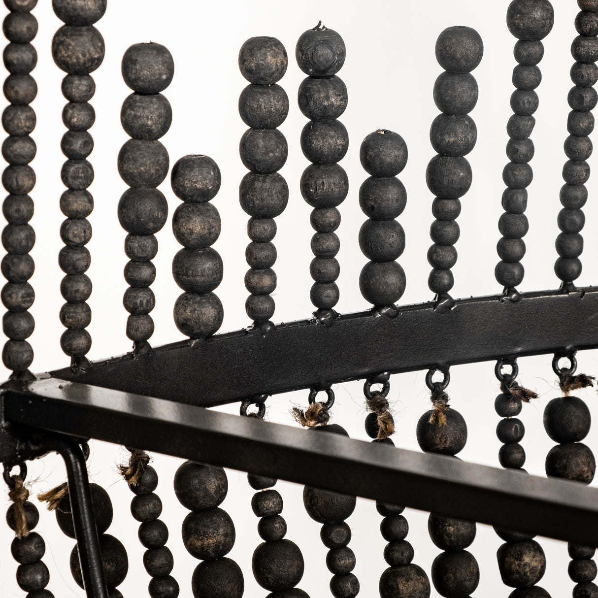 Liam I 32x30 Black Wooden Bead Bowl-Style Four Bulb Chandelier from Mercana - Luna Furniture