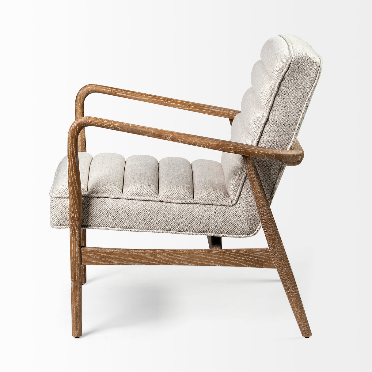 Ajax II Cream Fabric W/ Brown Wooden Frame Accent Chair from Mercana - Luna Furniture