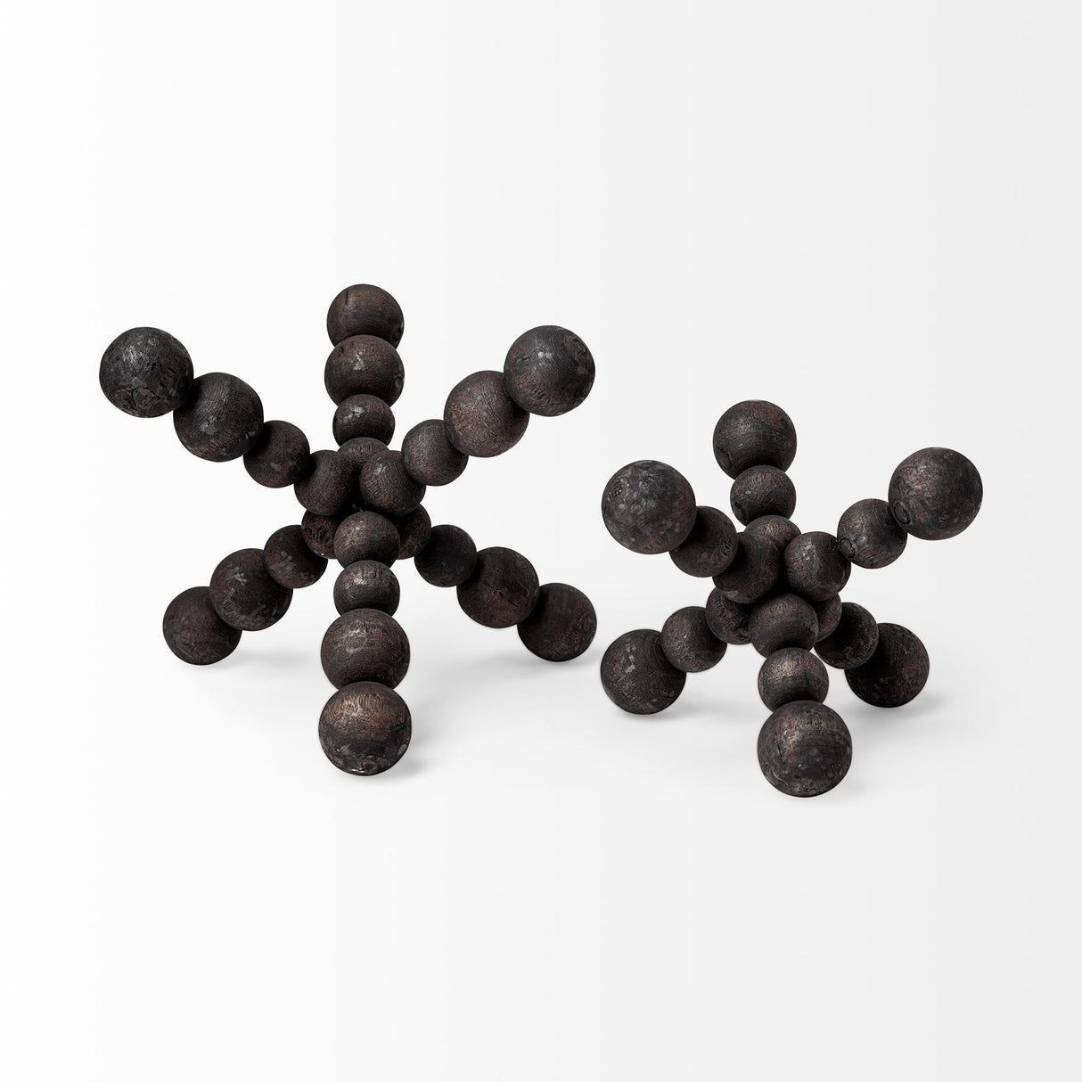 Carollan I (Small) 7L x 7W Black Geometric Wood Ball Jack from Mercana - Luna Furniture