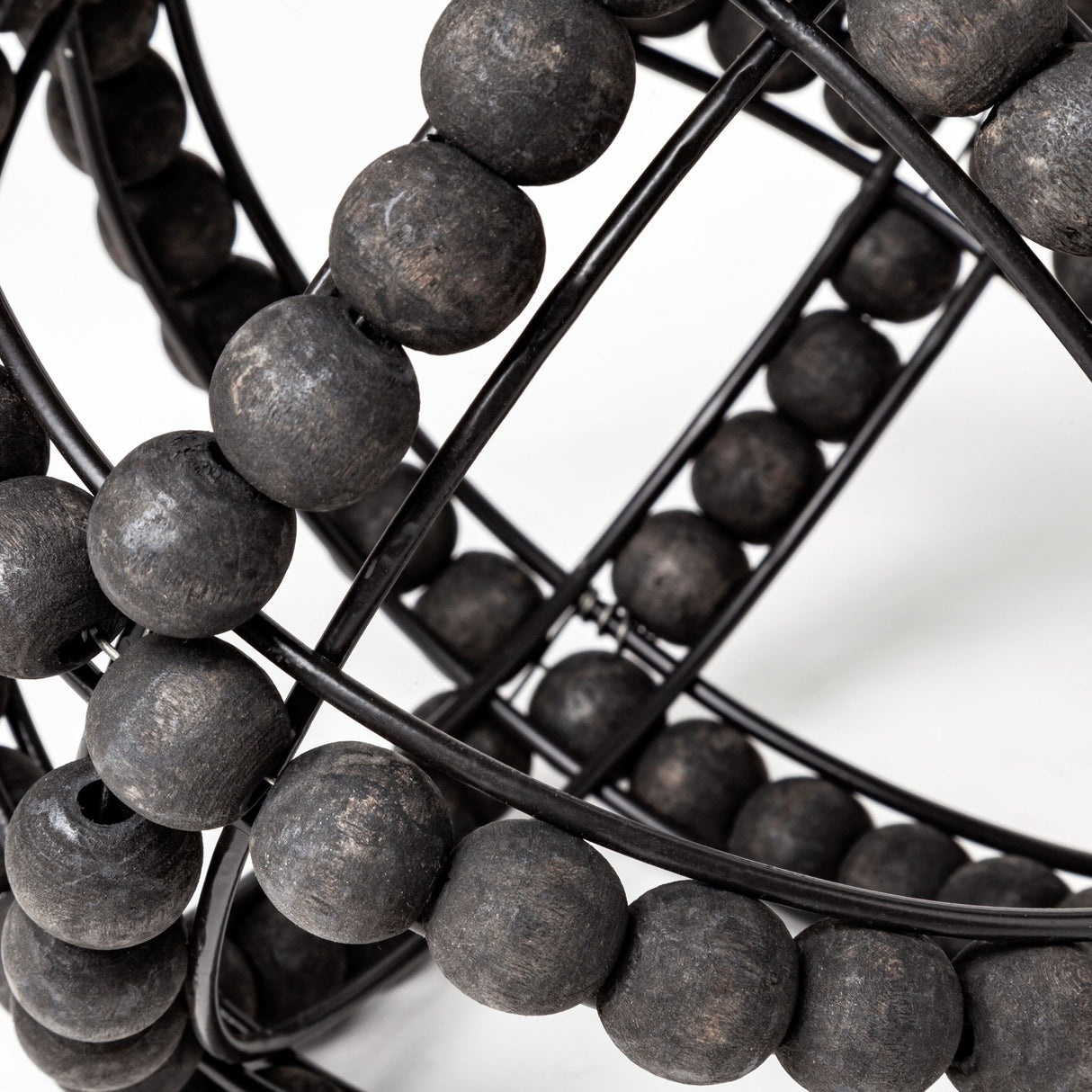 Earnhardt I Small 9L x 9W Black Wooden Beaded Orb from Mercana - Luna Furniture