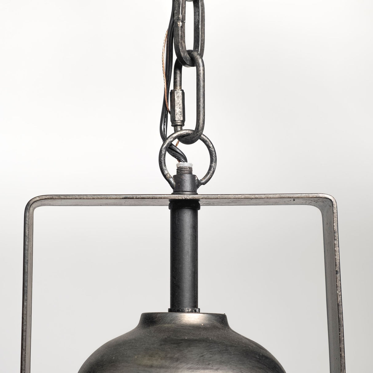 Bashaw I 17x20 Gray Toned Metal Dome Pendant Light from Mercana - Luna Furniture