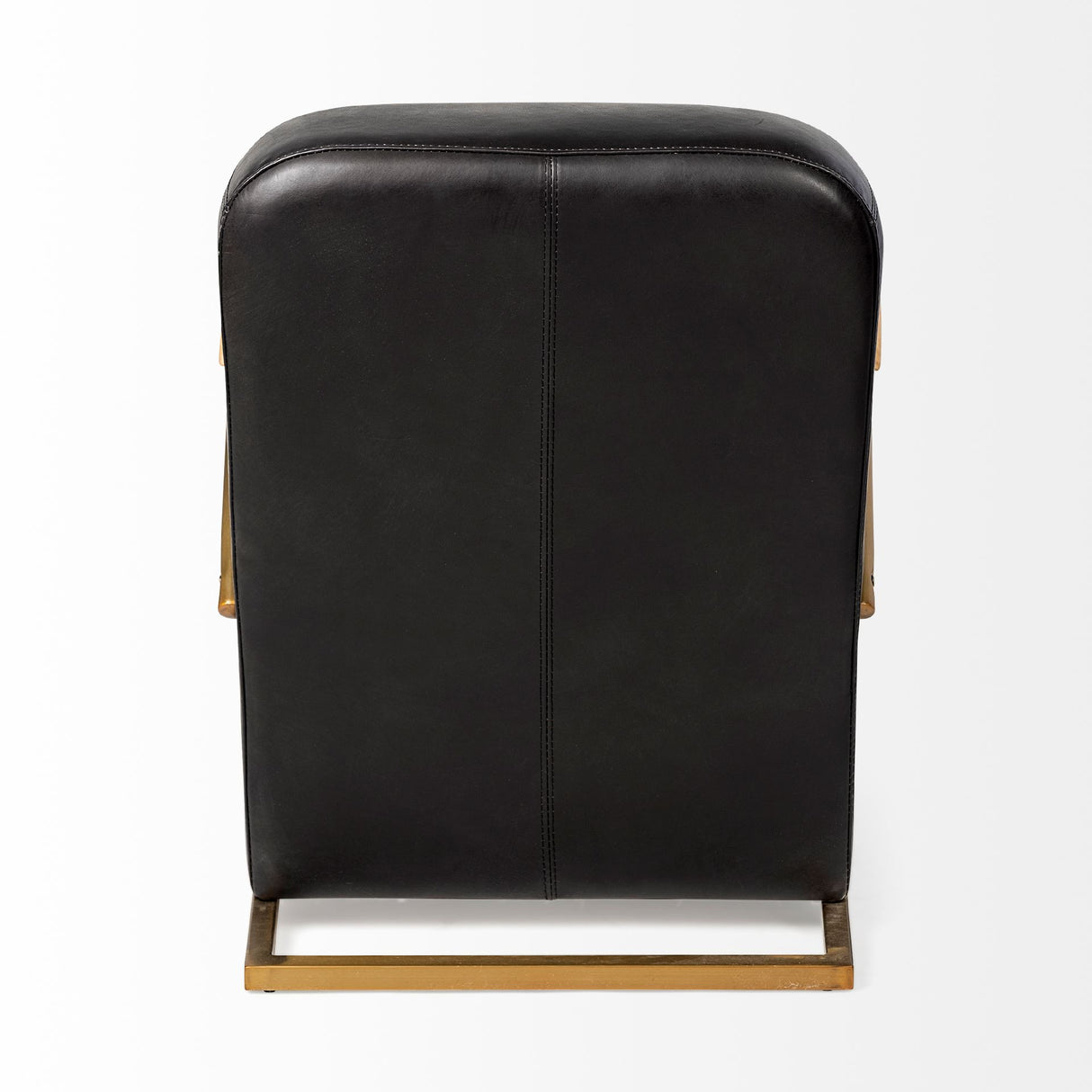 Horace I Black Leather Diamond Pattern w/Gold Iron Frame Accent Chair from Mercana - Luna Furniture