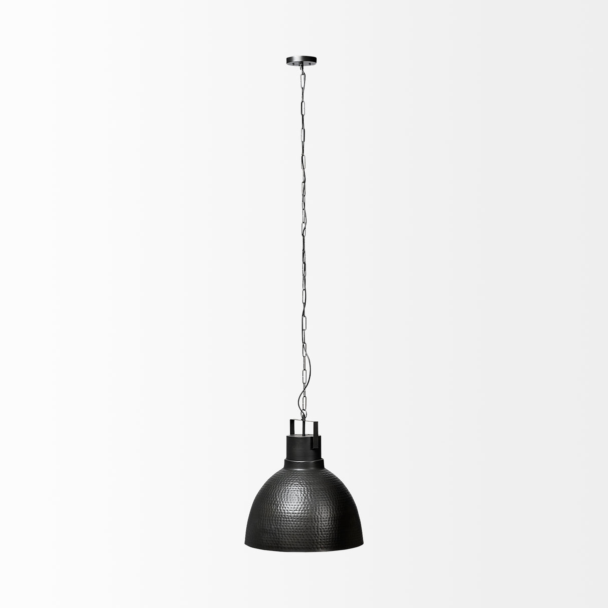Minerva 19x22 Metallic Gray Hammered Detail Pendant Light from Mercana - Luna Furniture