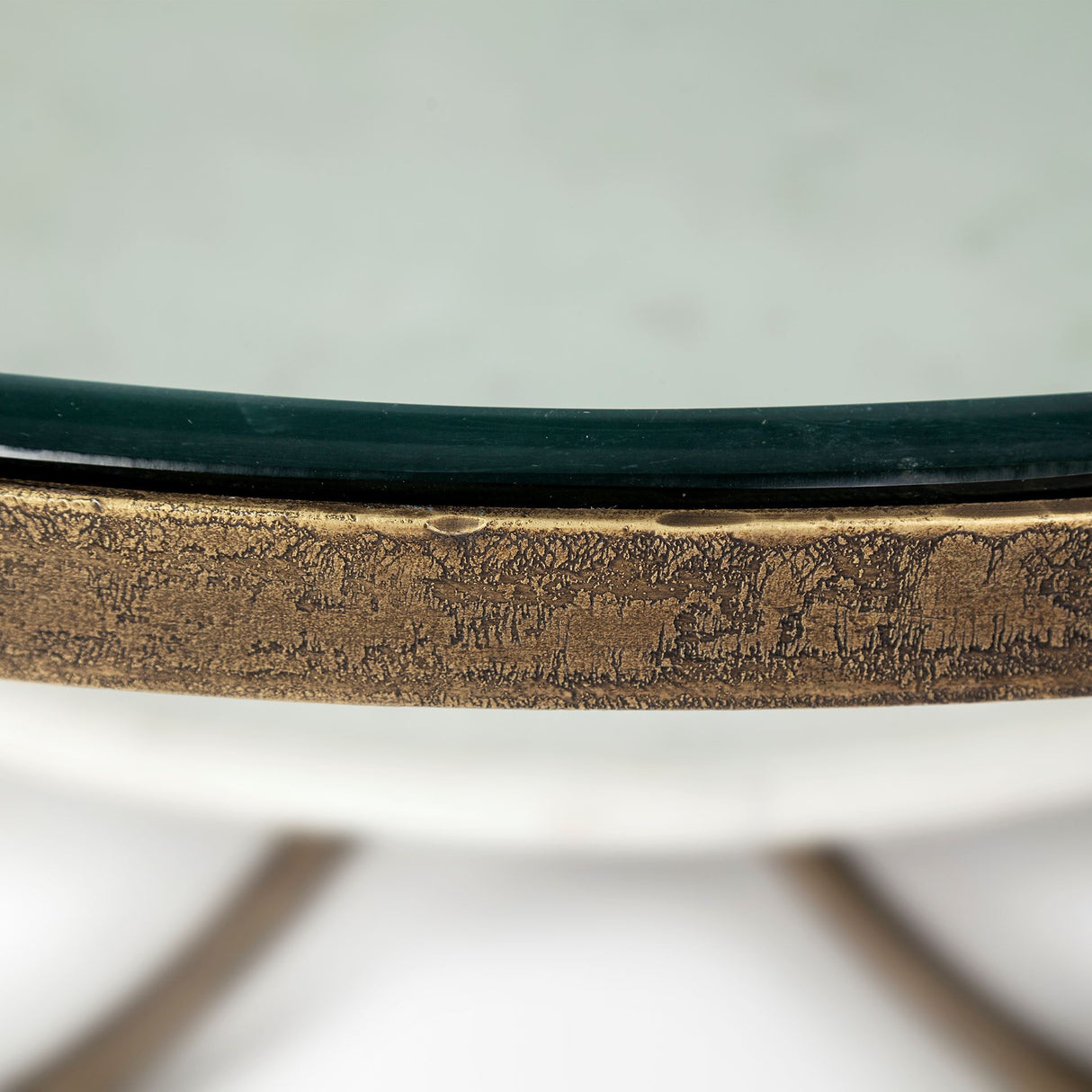 Reinhardt 36" Round Glass Top Marble Shelf Gold Metal Base Coffee Table from Mercana - Luna Furniture