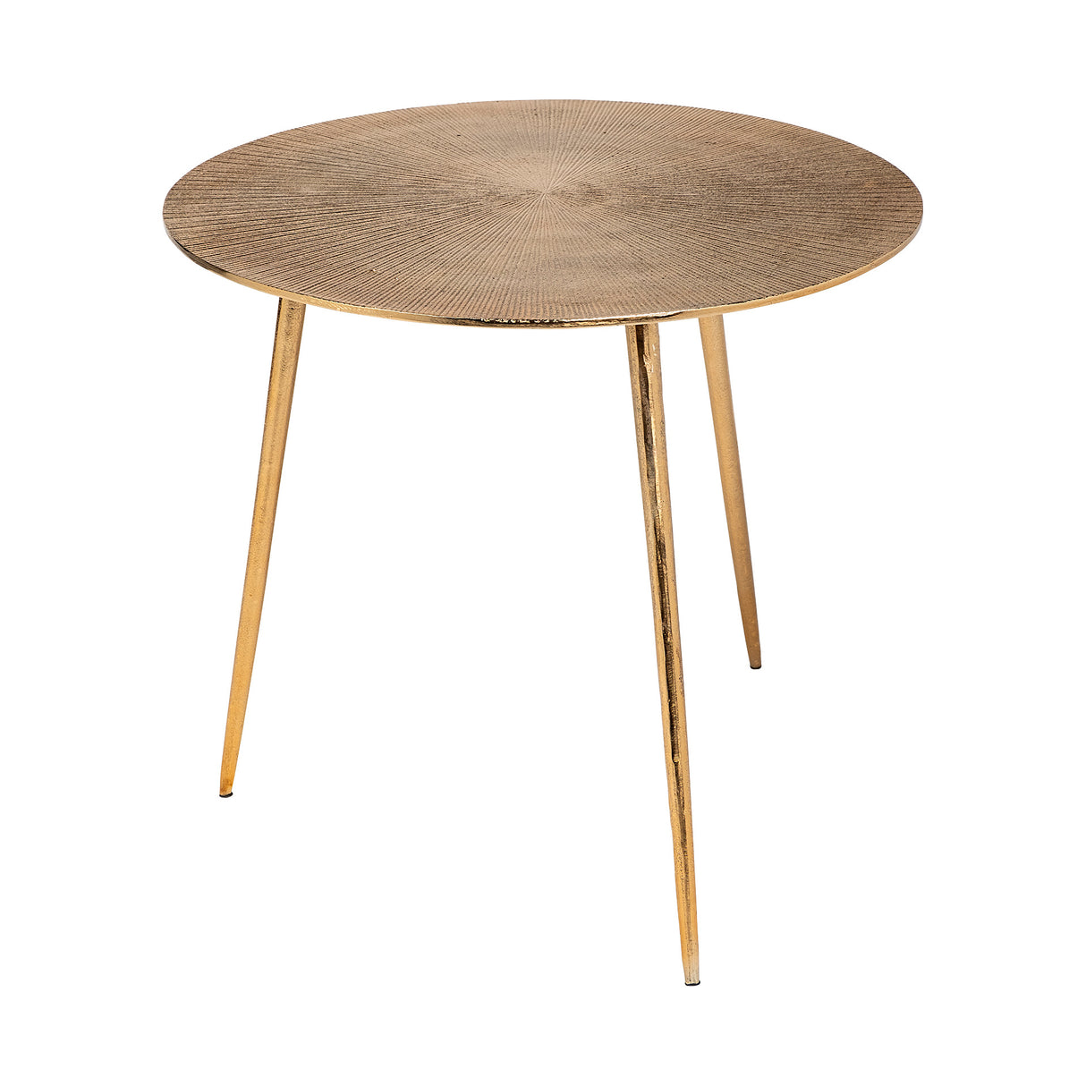 Reva I (Large) 24L x 24W Gold Round Top Cast Aluminum Accent Table from Mercana - Luna Furniture