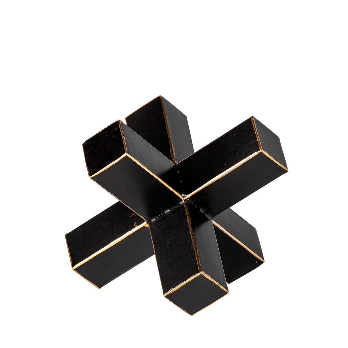 Abel (Small) 8L x 7W Black Metal Jack W/ Gold Accents from Mercana - Luna Furniture