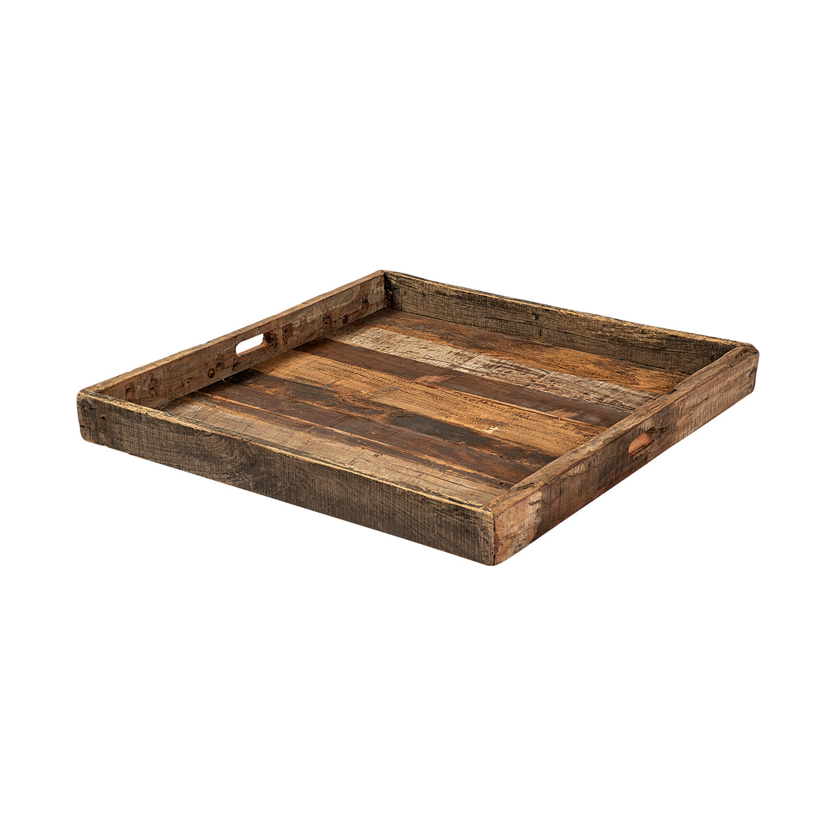 Carson (Large) 30L x 30W Brown Reclaimed Wood Tray from Mercana - Luna Furniture