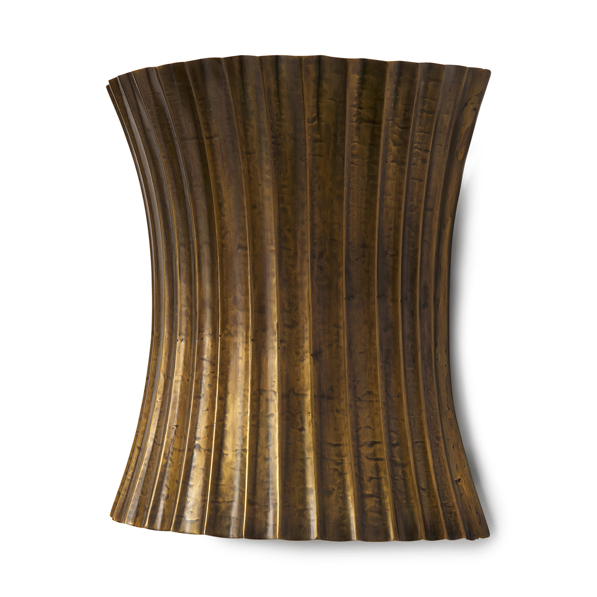 Letitia 10.5L x 5.5W x 11.0H Gold Hammered Metal Fan Wall Sconce from Mercana - Luna Furniture