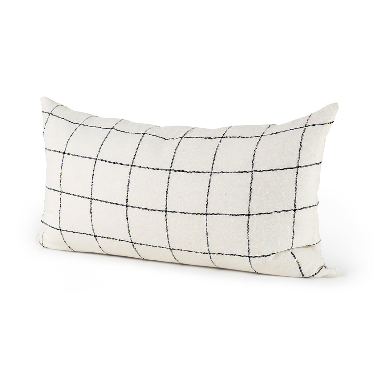 Suzanne 14 x 26 White/Black Square Pattern Decorative Pillow Cover from Mercana - Luna Furniture