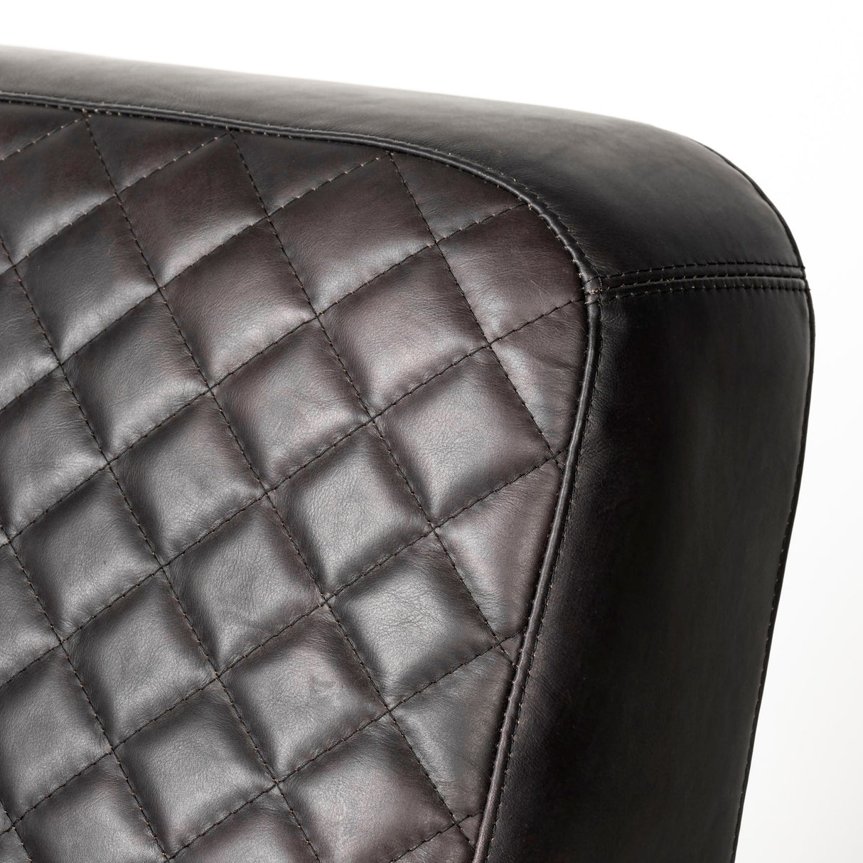 Horace I Black Leather Diamond Pattern w/Gold Iron Frame Accent Chair from Mercana - Luna Furniture