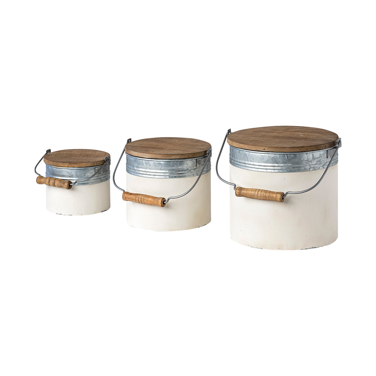 Alani (Set of 3) White Metal Storage Boxes from Mercana - Luna Furniture