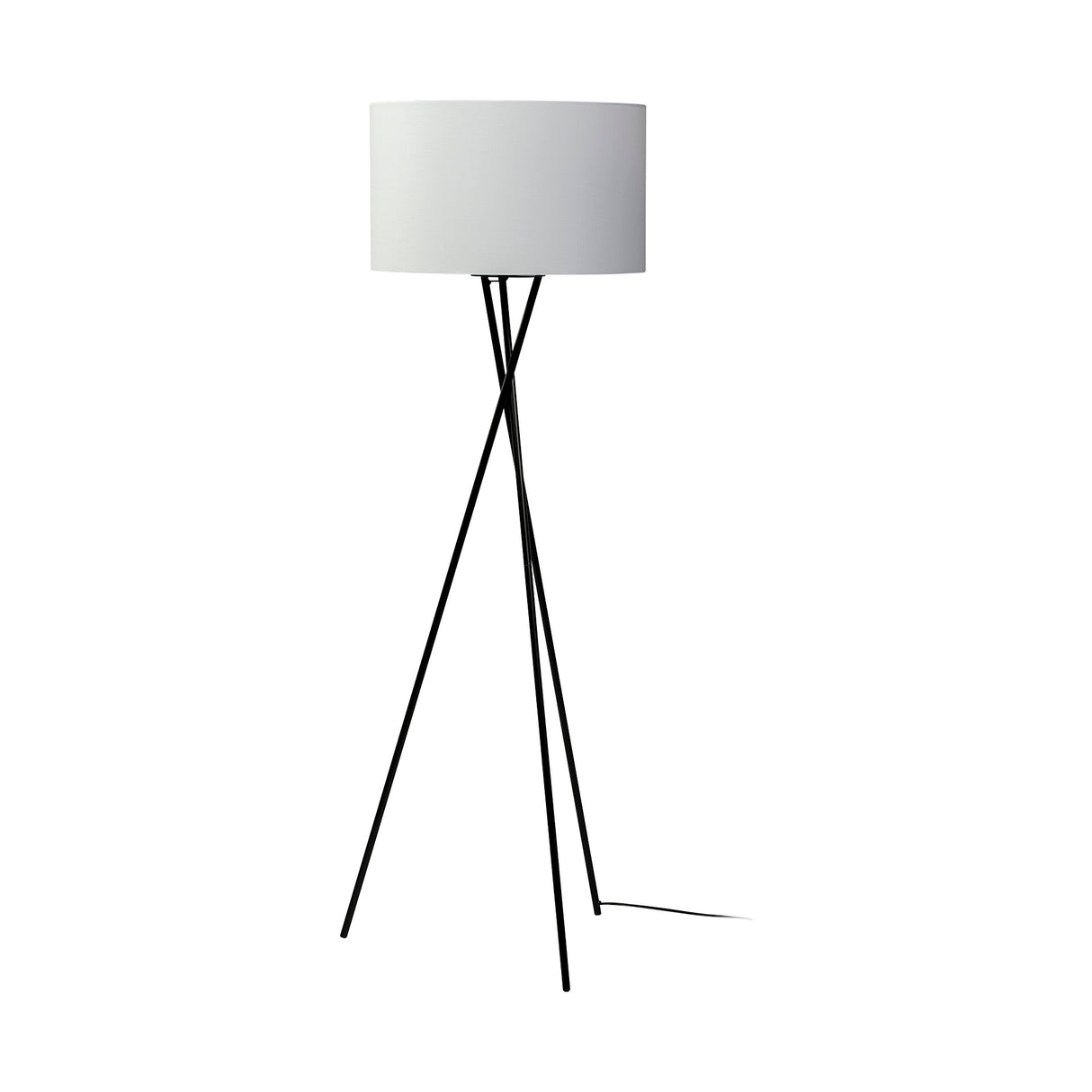Ambrose 20.0L x 20.0W x 61.8H Black Metal W/White Fabric Shade Floor Lamp from Mercana - Luna Furniture