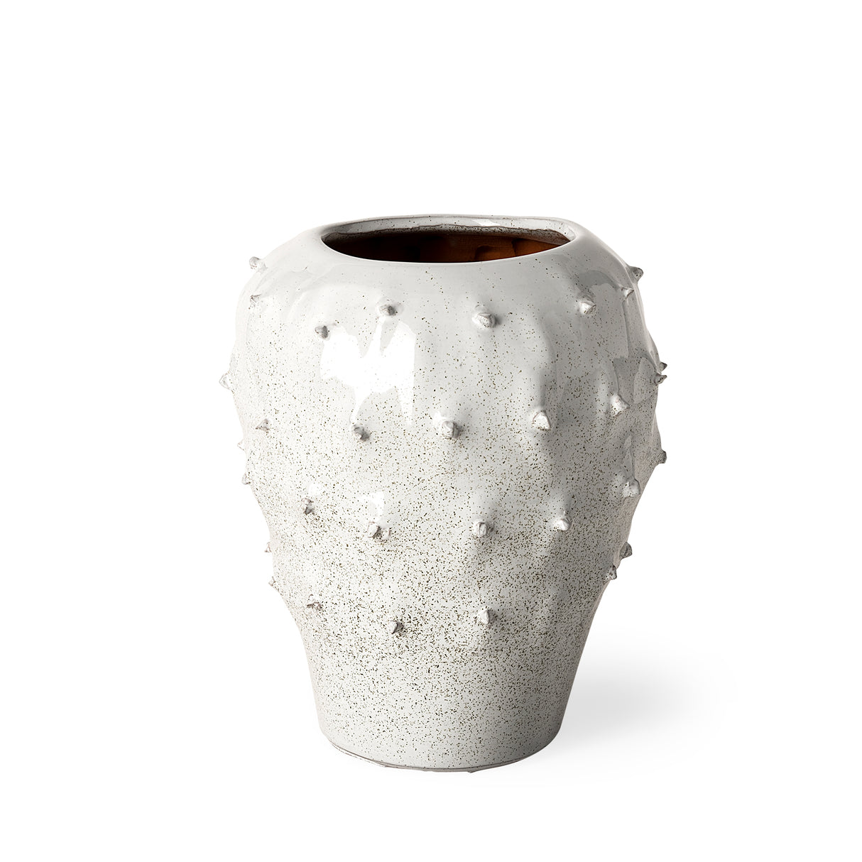 Julian Small Glossy White Ceramic Spoked Vase from Mercana - Luna Furniture