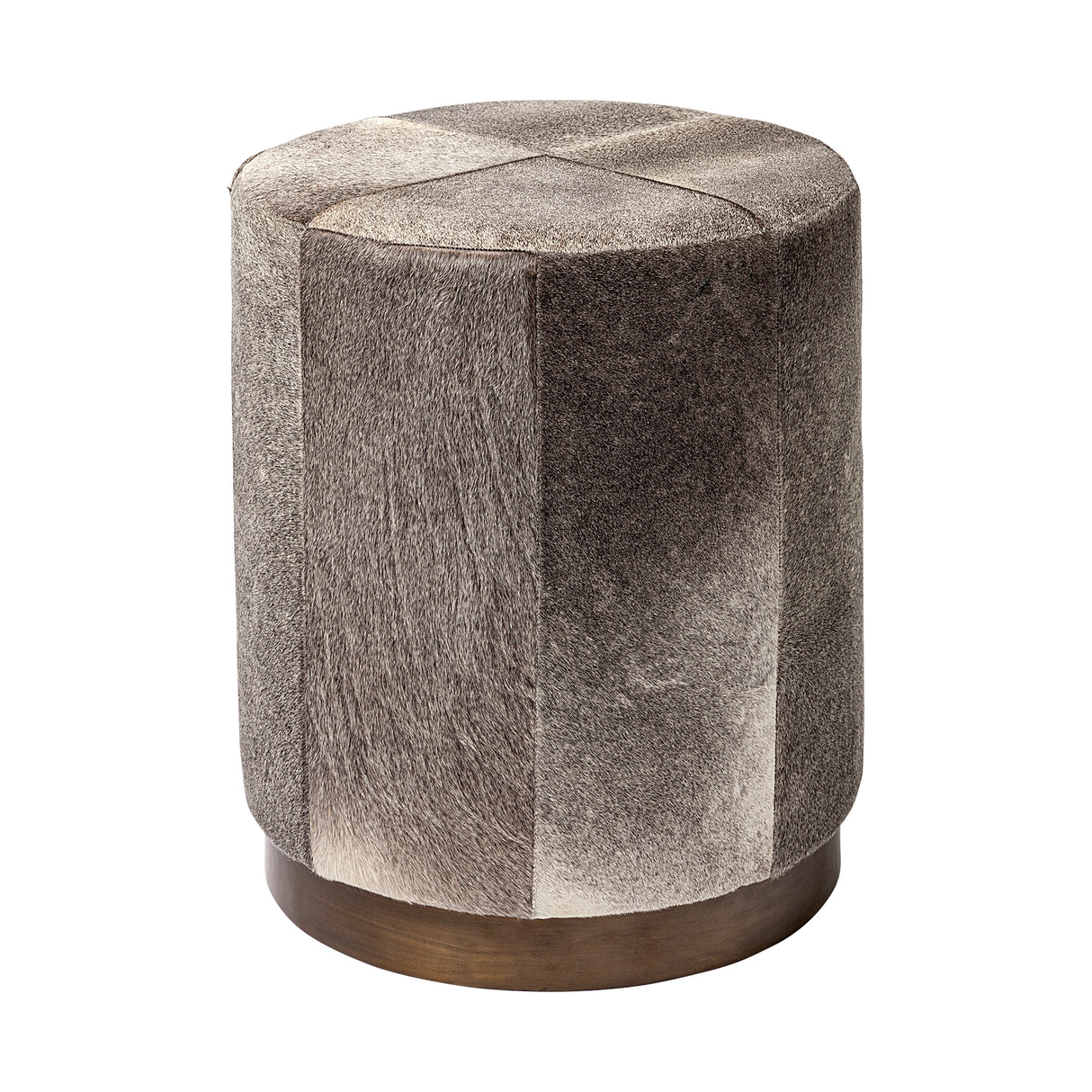 Zahavi I 23"H grey-toned hair-on-hide ottoman from Mercana - Luna Furniture