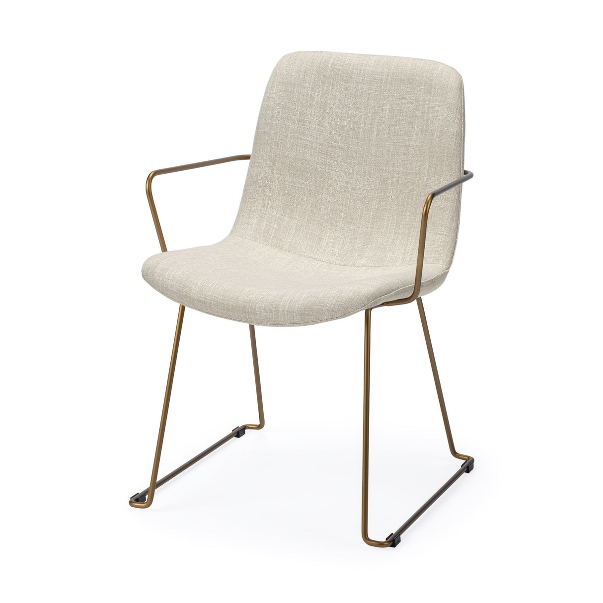 Sawyer II Beige Fabric Wrap Gold Metal Frame Dining Chair from Mercana - Luna Furniture