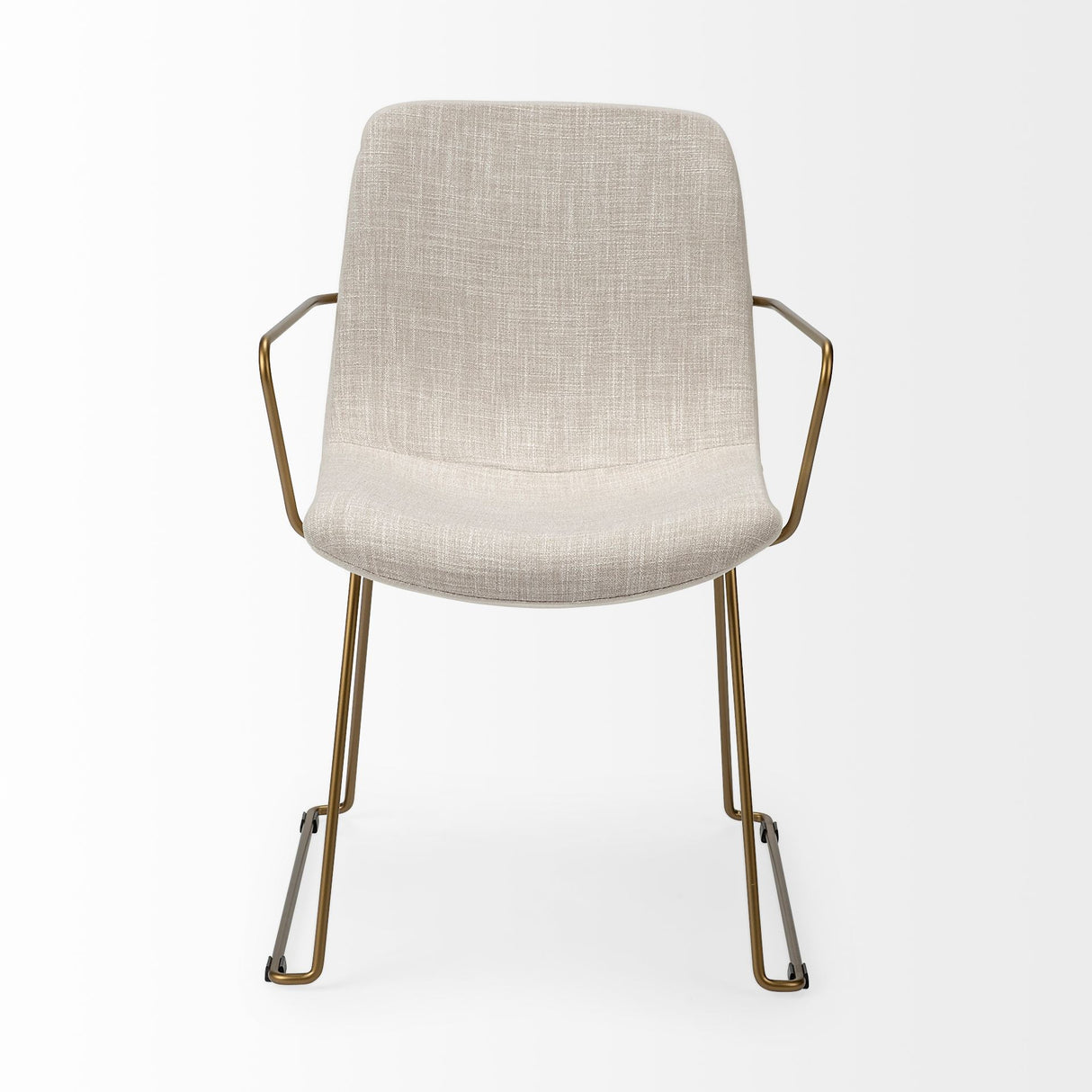 Sawyer II Beige Fabric Wrap Gold Metal Frame Dining Chair from Mercana - Luna Furniture