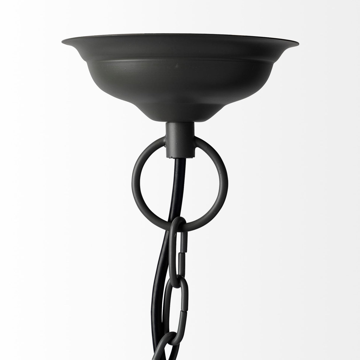 Camila (40"x31") Black Metal Mesh-Style Four Bulb Chandelier from Mercana - Luna Furniture