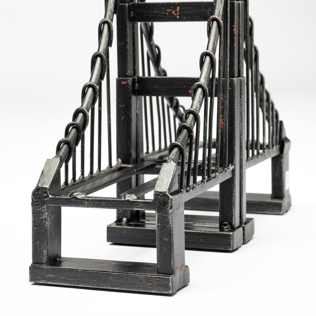 Suspension Set of 2 19L x 4W Brown Wrought Iron Suspension Bridge Bookends from Mercana - Luna Furniture
