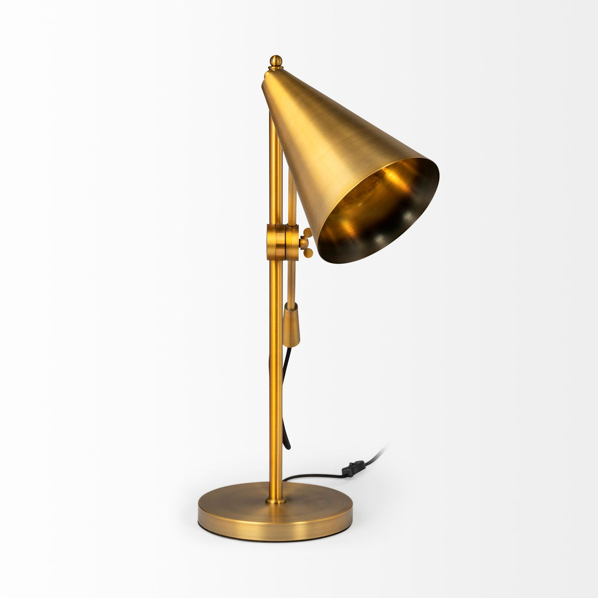 Fragon I (26"H) Gold-Tone Metal Adjustable Cone Shade Table Lamp from Mercana - Luna Furniture