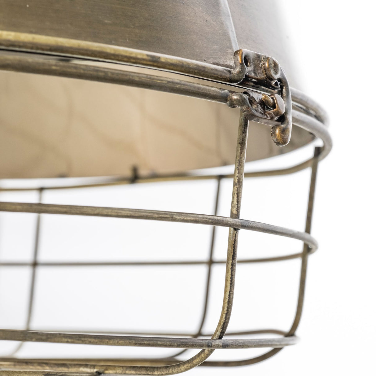 Tahla 14x 14.5 Gold Toned Metal Cage Pendant Light from Mercana - Luna Furniture