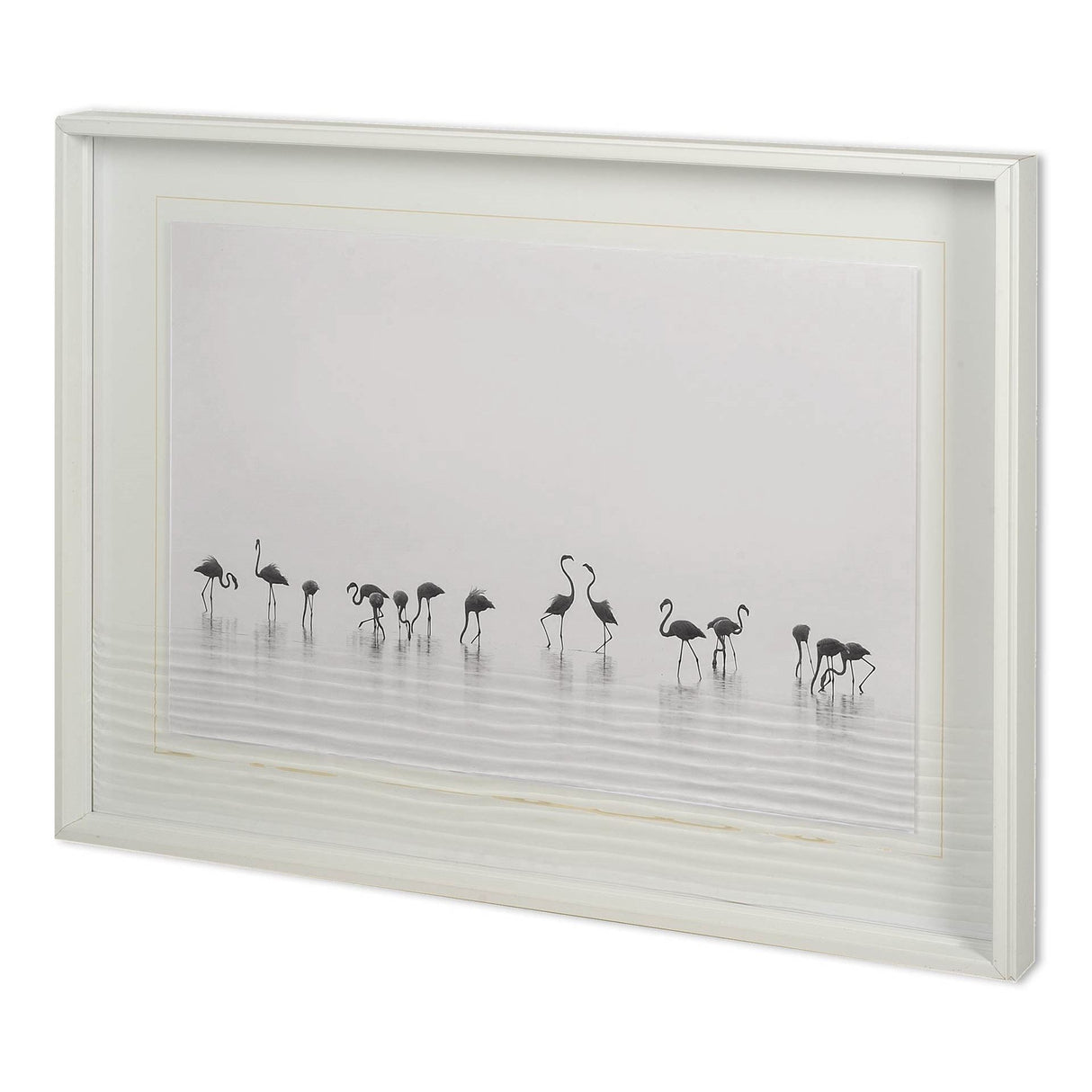 Flamingo Community by Staffan Widstrand Hand Embellished Textured Framed Art Photo Matted under Glas from Mercana - Luna Furniture