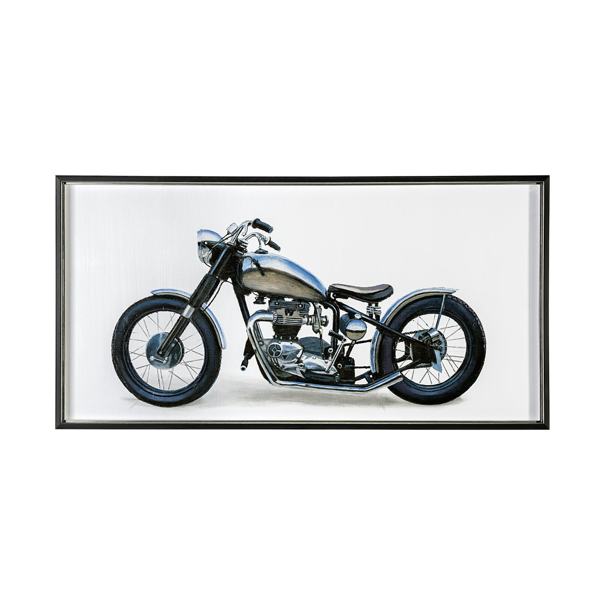Lets Roll White II by James Wiens a Hand Embellished Textured Framed Art Print Matted under Glass from Mercana - Luna Furniture