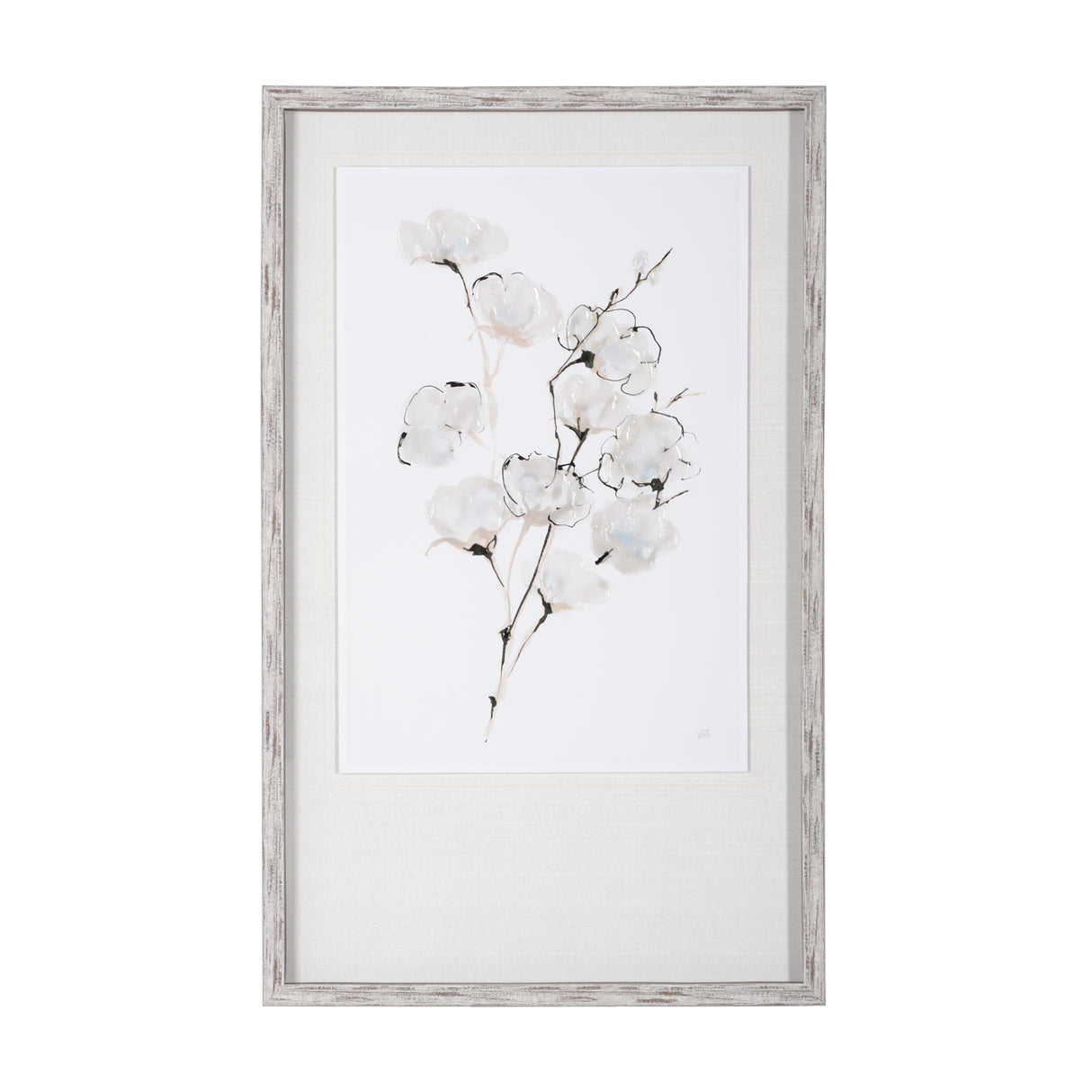 Summer Cotton III by Chris Paschke a Hand Embellished Textured Framed Art Print Matted under Glass from Mercana - Luna Furniture