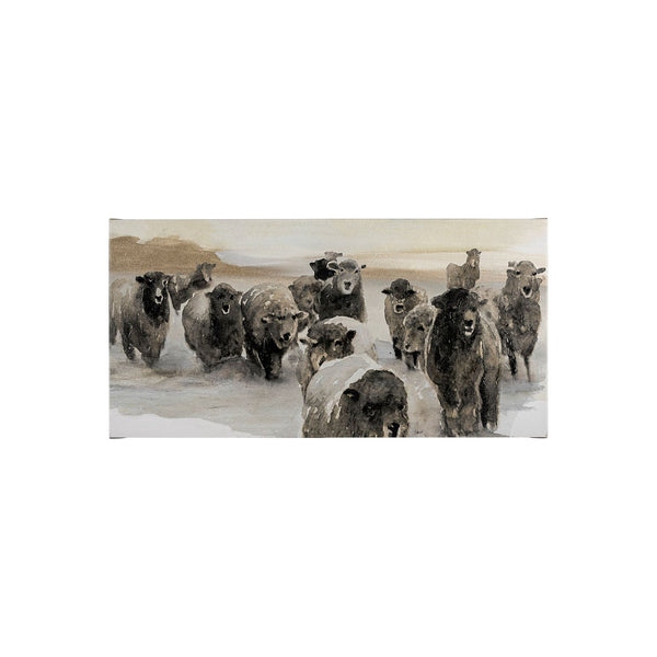 Winter Sheeps II by Stellar Design Studio a Hand Embellished Textured Canvas