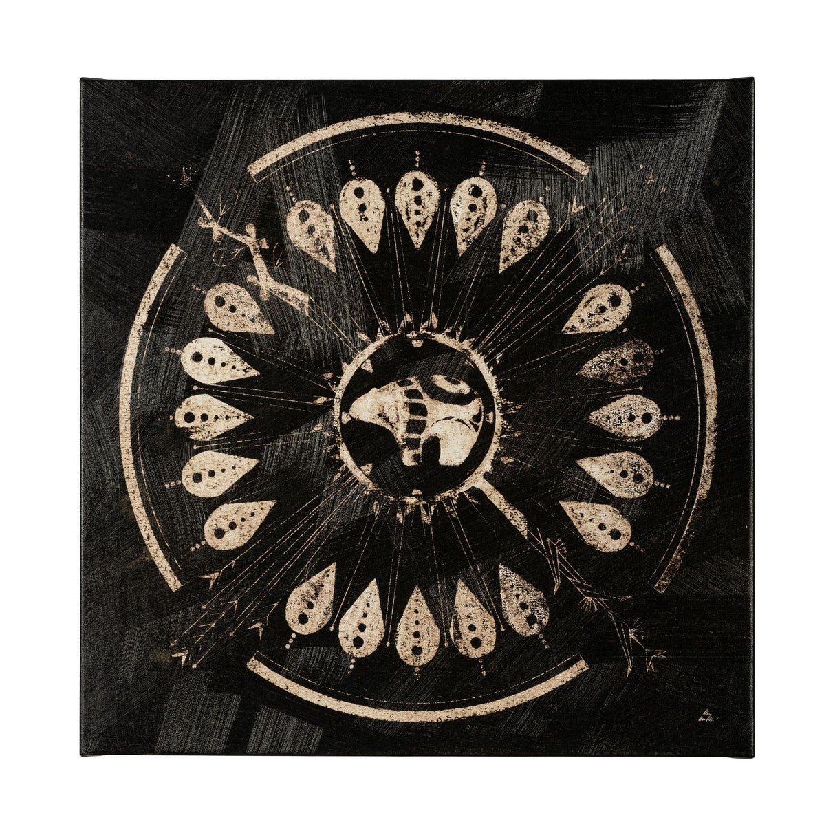 Sandpainting-Ink II by Chad Mackay a Hand Embellished Textured Canvas from Mercana - Luna Furniture