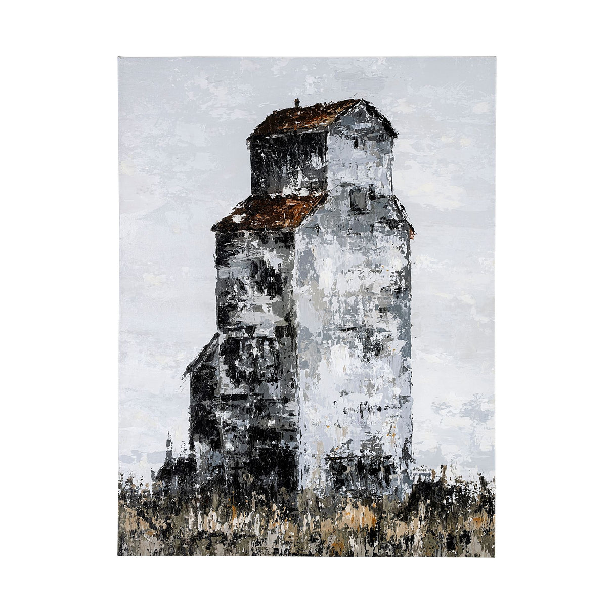 Abandoned Grain Elevator I by Mercana Studio a Hand Embellished Textured Canvas from Mercana - Luna Furniture