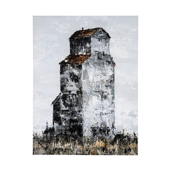 Abandoned Grain Elevator I by Mercana Studio a Hand Embellished Textured Canvas