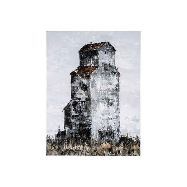 Abandoned Grain Elevator I by Mercana Studio a Hand Embellished Textured Canvas