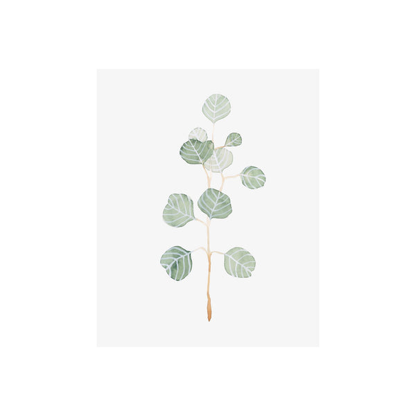 Soft Eucalyptus Branch II by Emma Scarvey a Hand Embellished Textured Canvas
