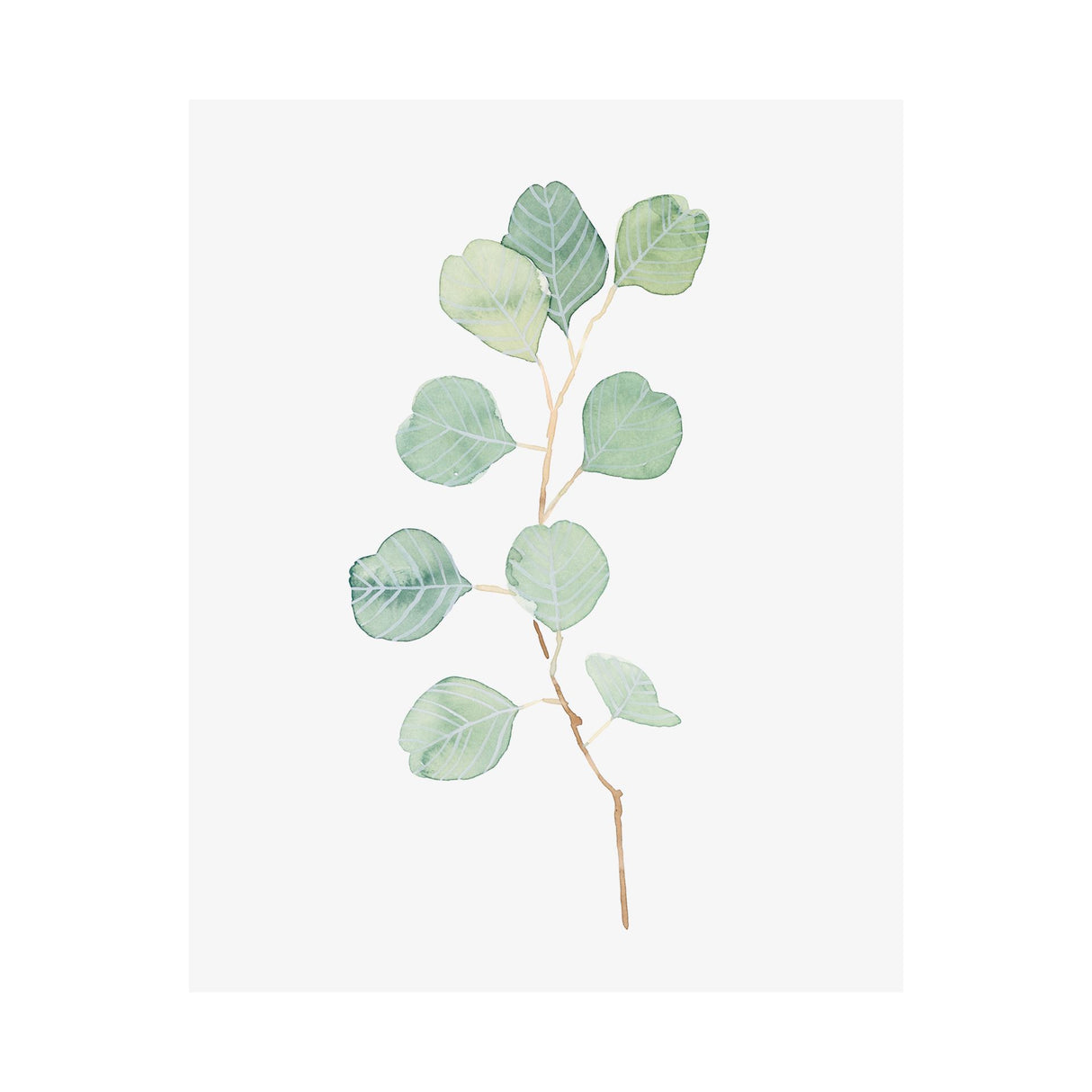 Soft Eucalyptus Branch IV by Emma Scarvey a Hand Embellished Textured Canvas from Mercana - Luna Furniture