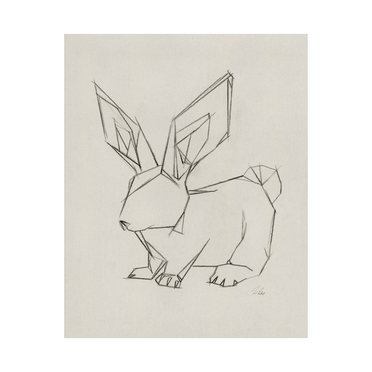 Geo Bunny by Mercana Studio a Hand Embellished Textured Canvas from Mercana - Luna Furniture