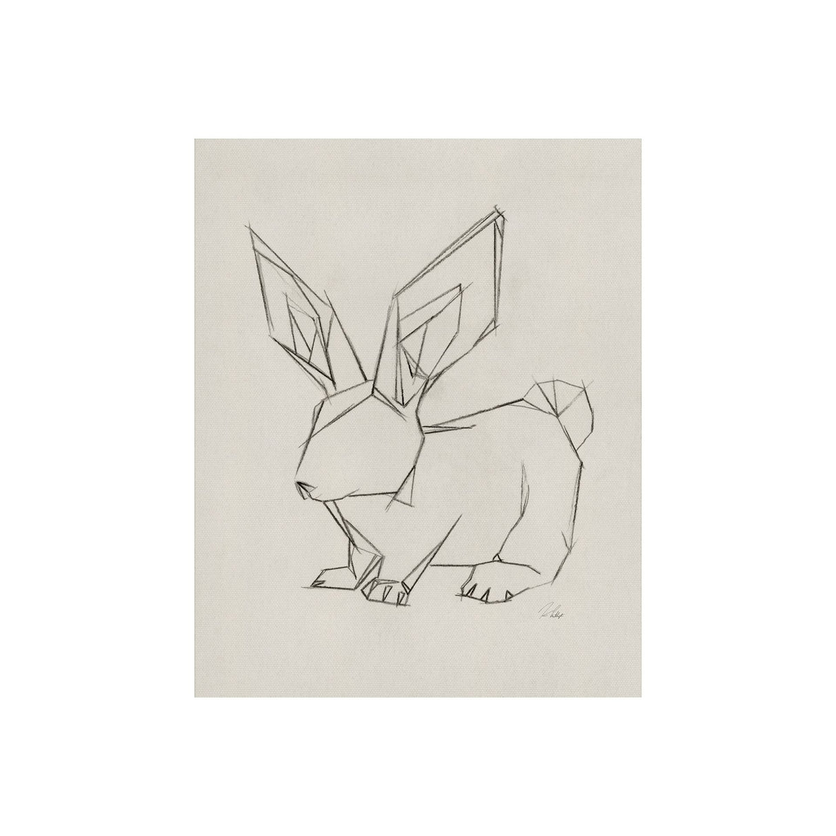 Geo Bunny by Mercana Studio a Hand Embellished Textured Canvas from Mercana - Luna Furniture