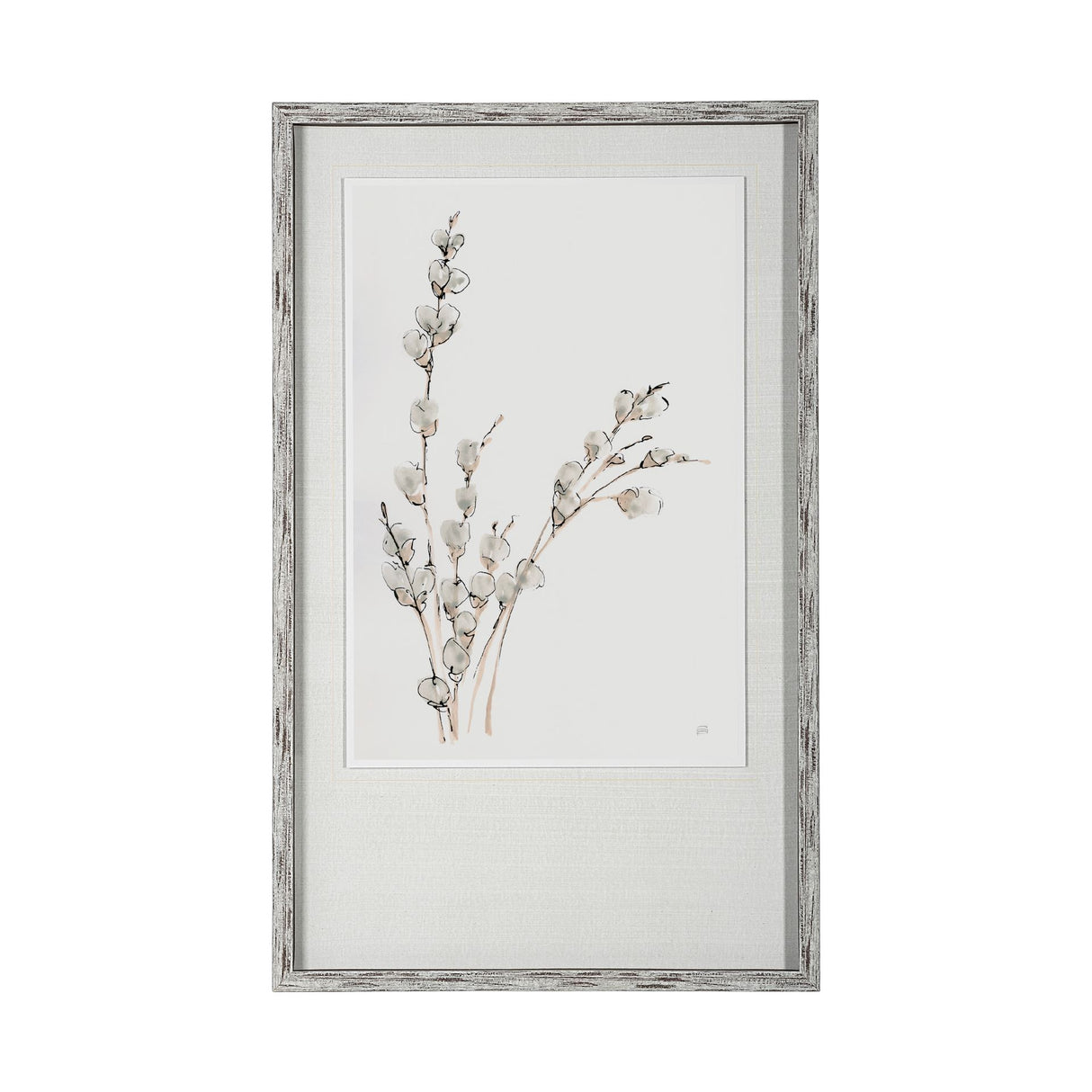 Pussy Willows V by Chris Paschke a Hand Embellished Textured Framed Art Print Matted under Glass from Mercana - Luna Furniture