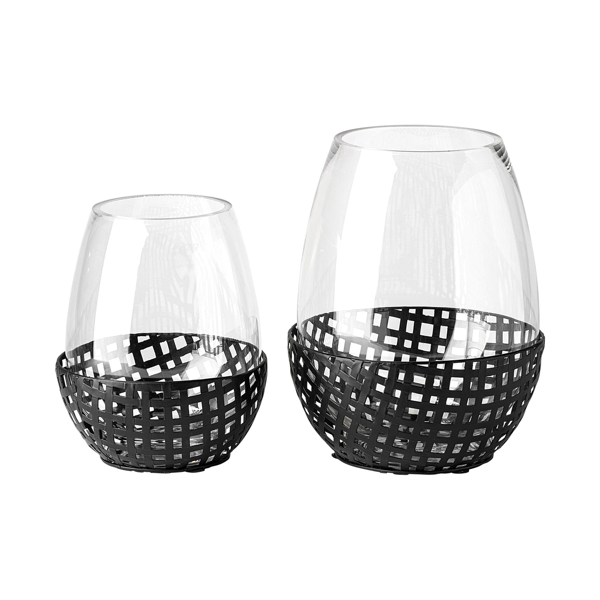 Reena I Small Black Woven Metal Base Table Candle Holder from Mercana - Luna Furniture