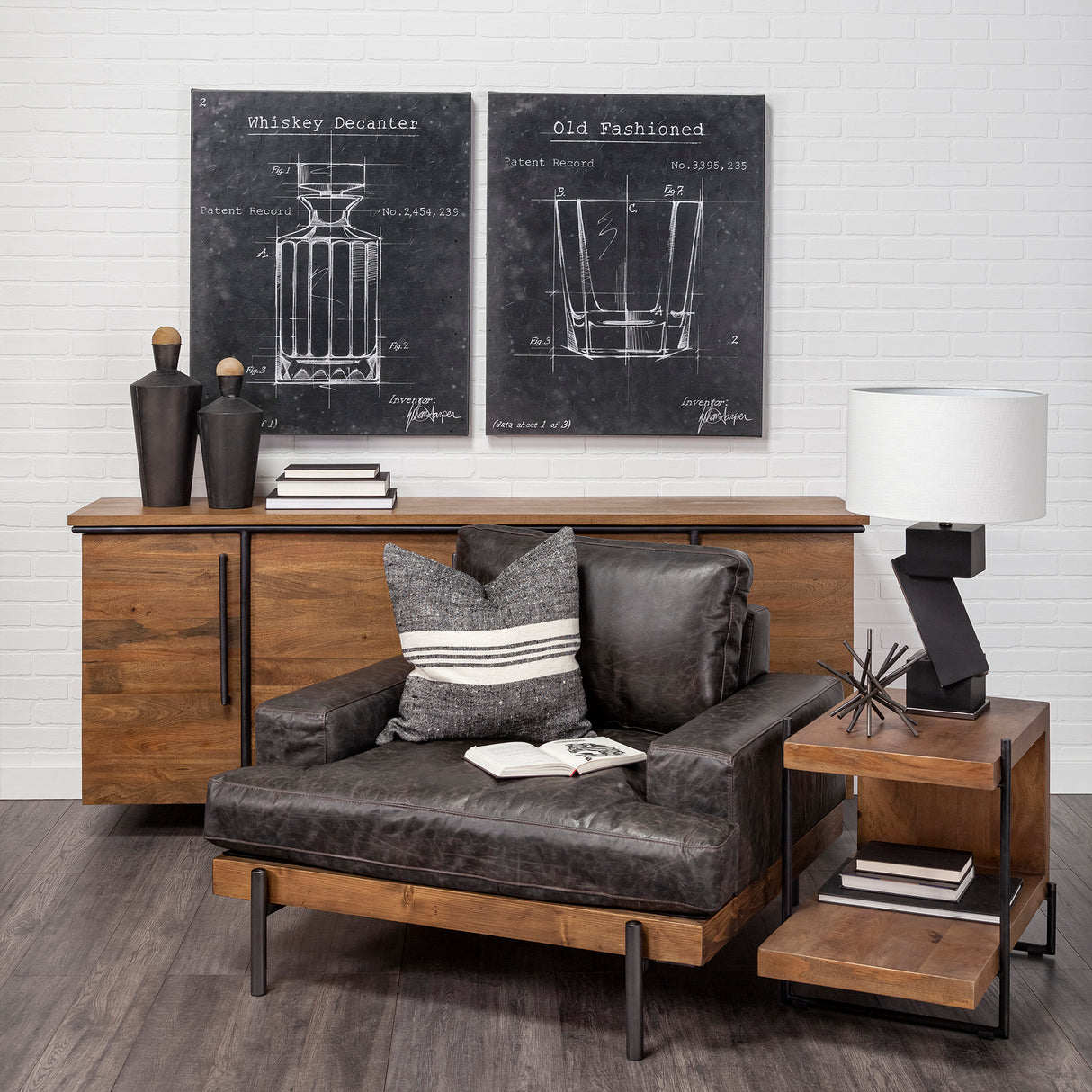 Asher Set of Two Black Metal Urns from Mercana - Luna Furniture