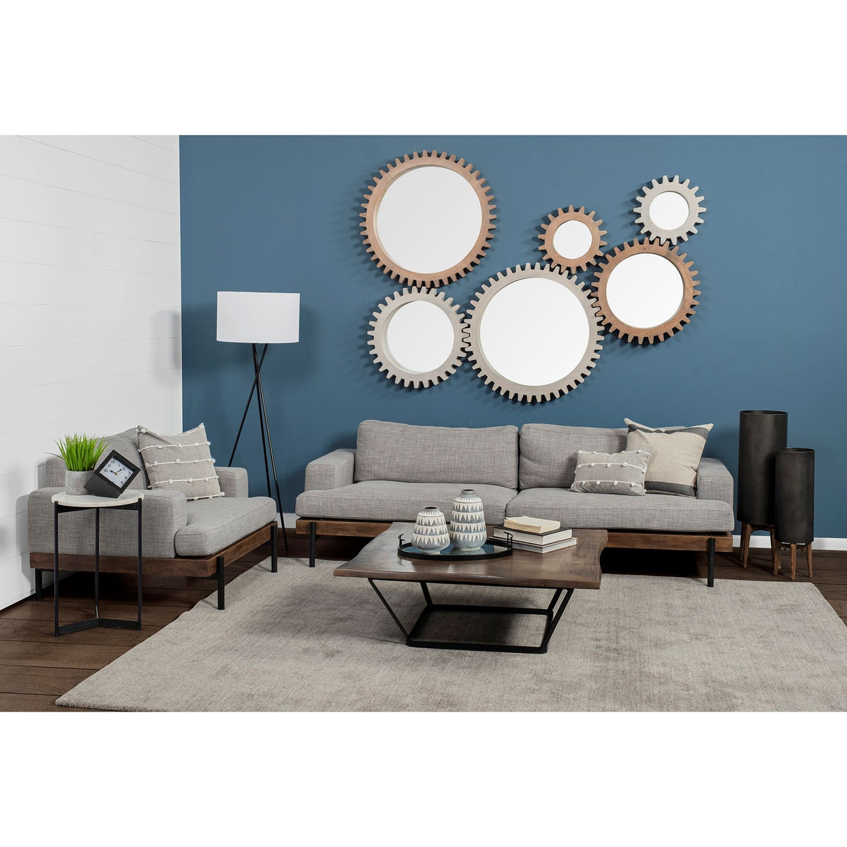 Linda 20 x 20 Navy And Cream With White Detail Decorative Pillow Cover from Mercana - Luna Furniture