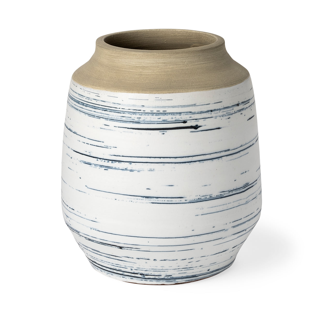 Sonnett Tall White/Blue Ceramic Vase from Mercana - Luna Furniture