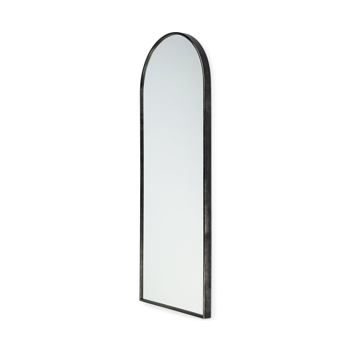 Agatha 28.0L x 2.0W x 70.0H Rounded Arch Black Metal Frame Full Length Mirror from Mercana - Luna Furniture