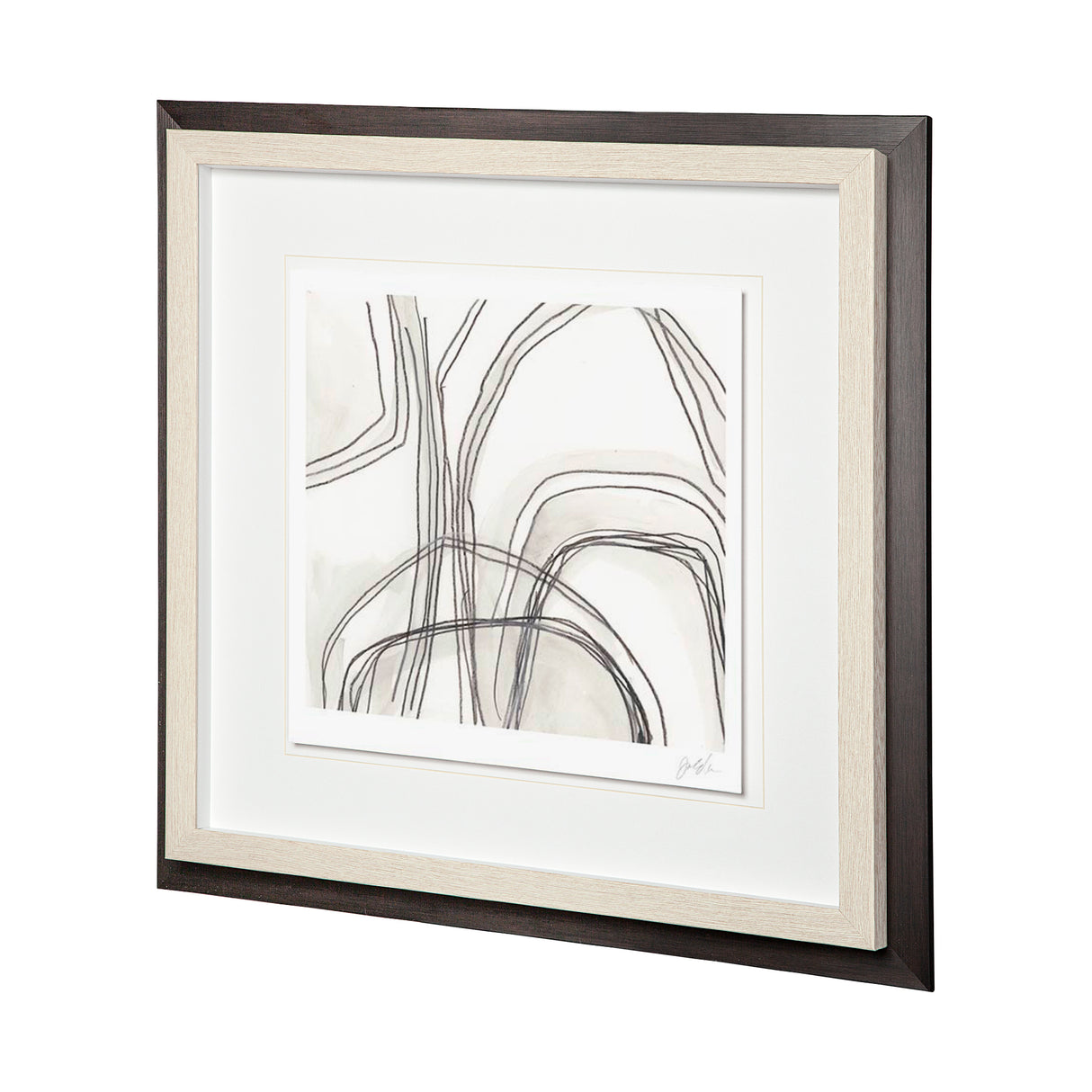 Custom Abstract Logic IV by June Vess a Framed Art Print Matted under Glass from Mercana - Luna Furniture