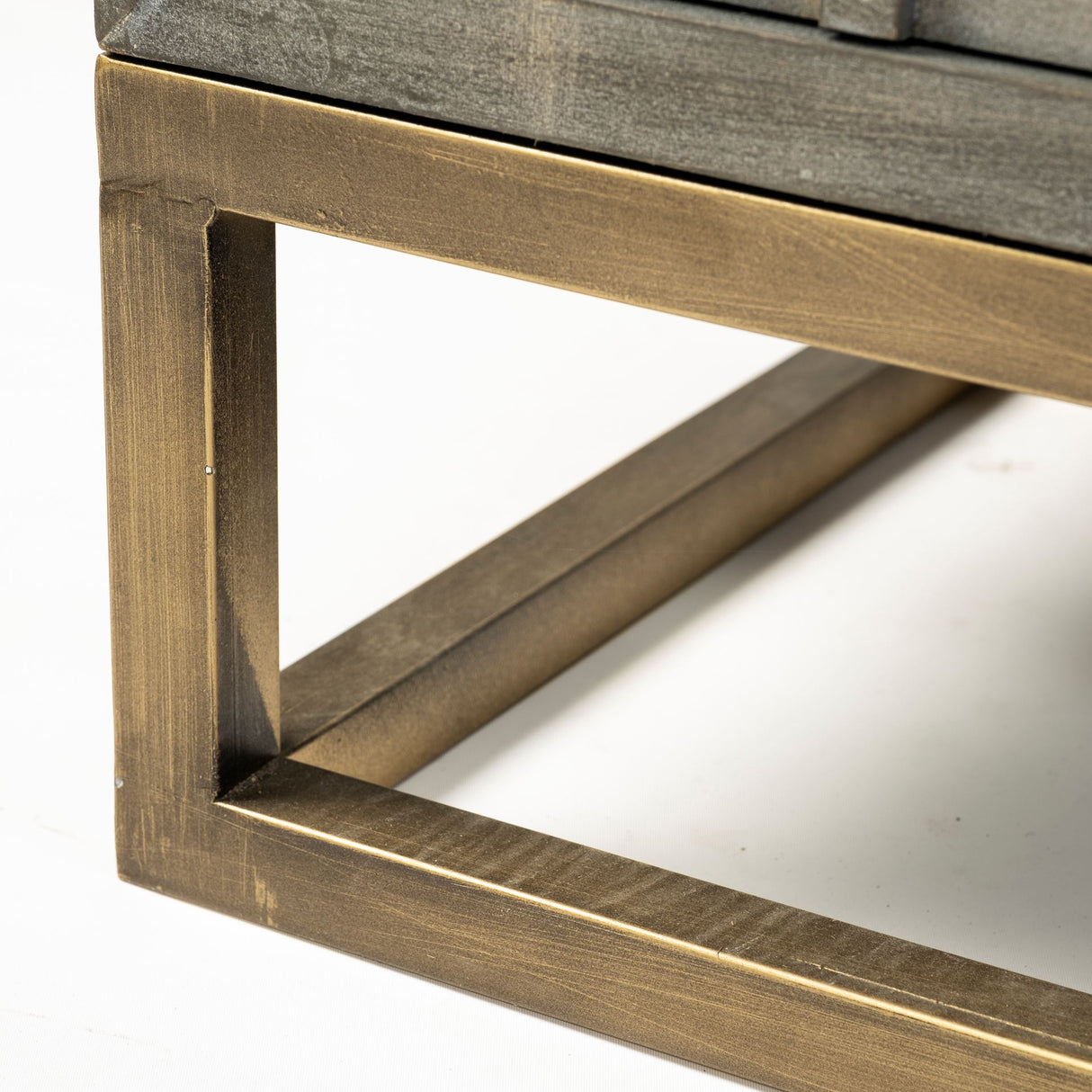 Genevieve II 70x15.8 Gray Fir Veneer W/Gold Metal Frame Base 9 Drawer Sideboard from Mercana - Luna Furniture