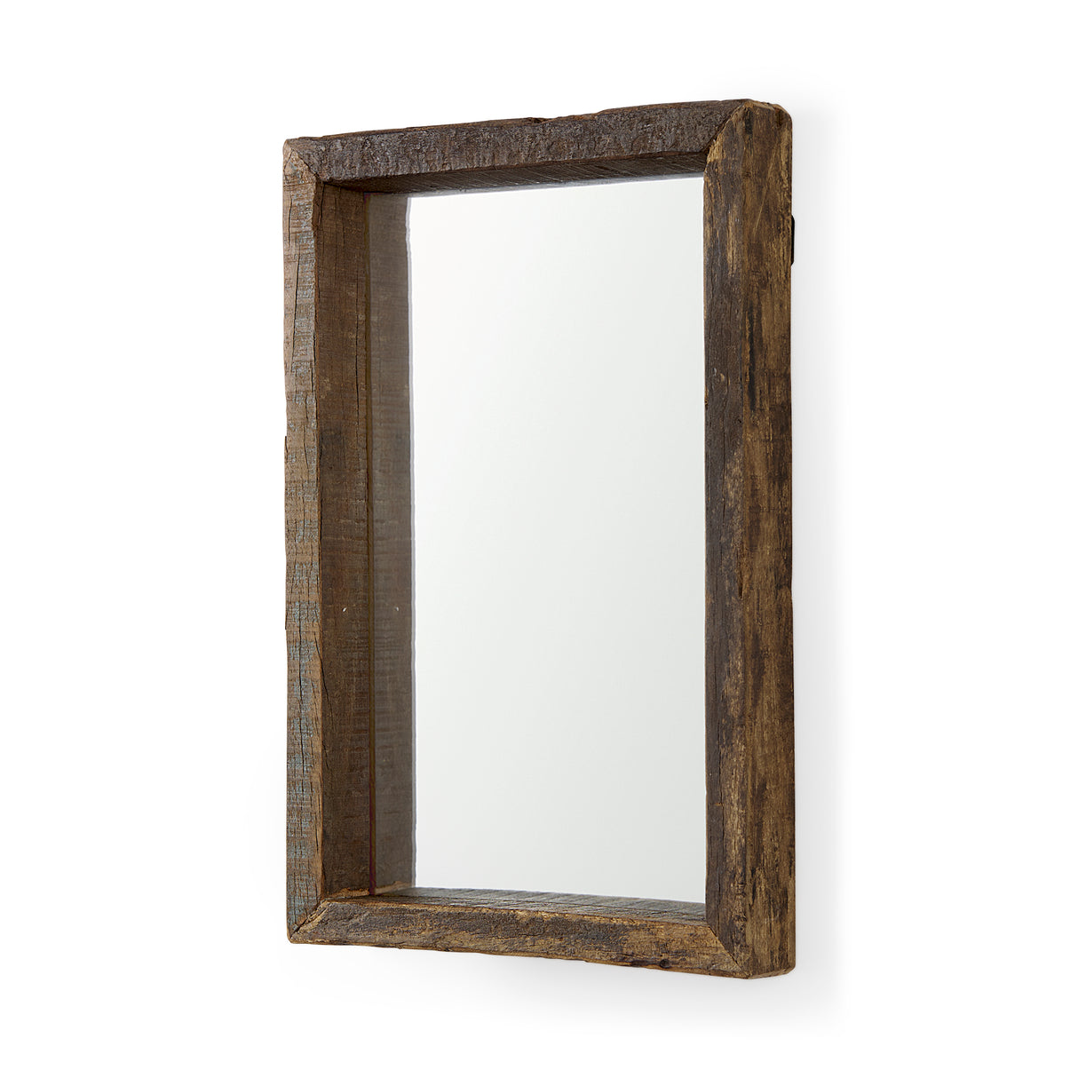 Gervaise 12L x 2W x 18H Brown Wood Frame Rectangular Wall Mirror from Mercana - Luna Furniture