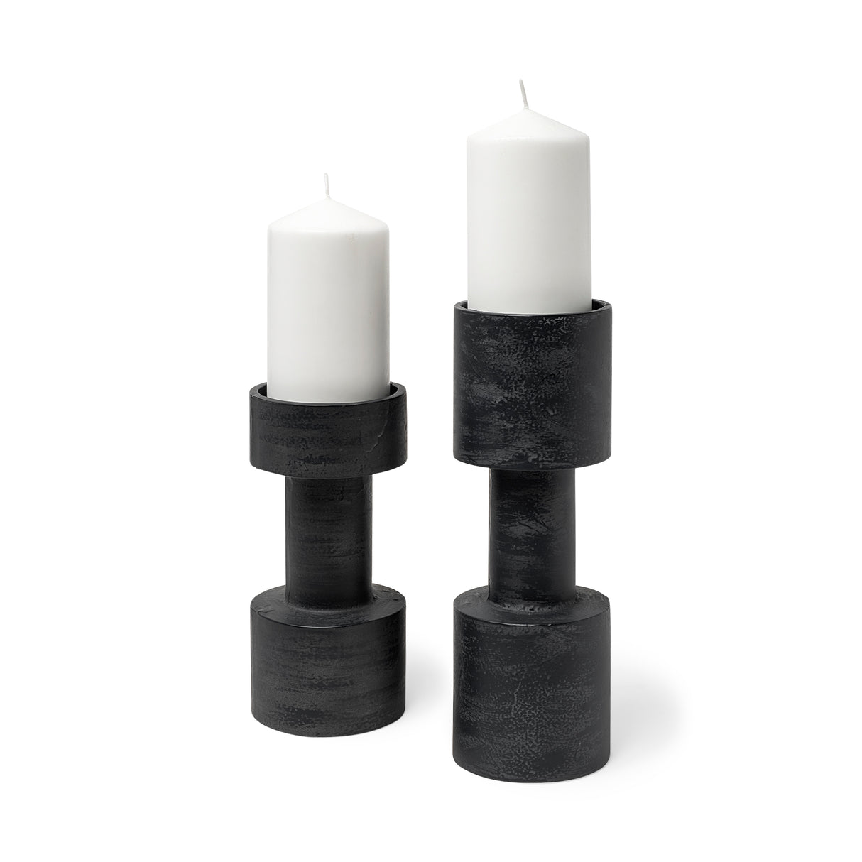 Bolton I 3.9L x 3.9W x 10.6H Black Metal Table Candle Holders from Mercana - Luna Furniture