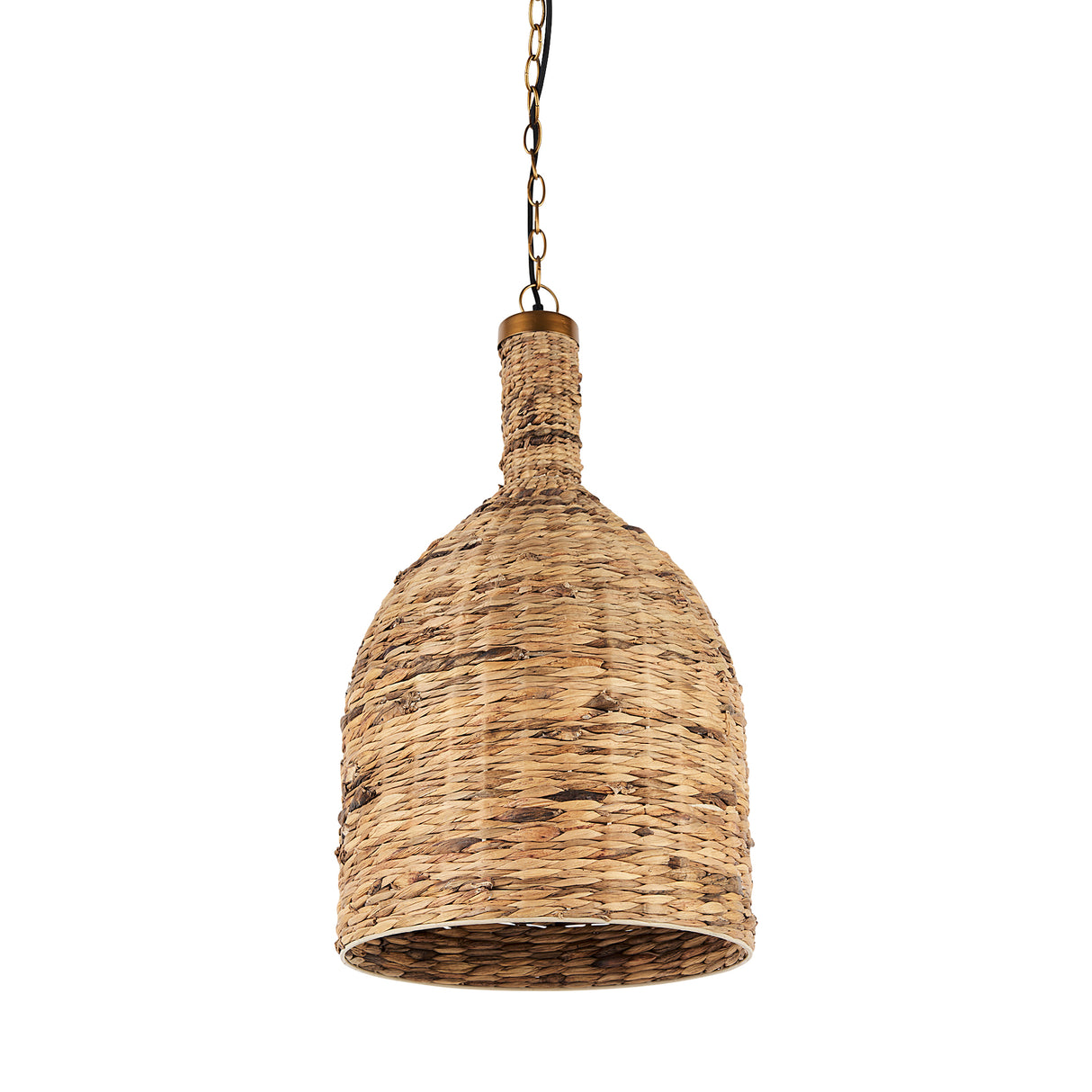Campanile 16.0L x 16.0W x 27.0H Brown Whicker Pendant Light from Mercana - Luna Furniture